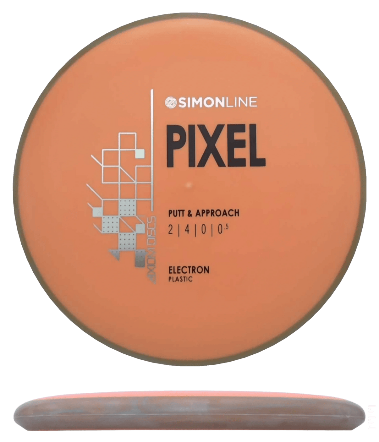 172g - Orange w/ Clay Rim (Black/Silver) Electron Axiom Pixel - Skyline Disc Golf