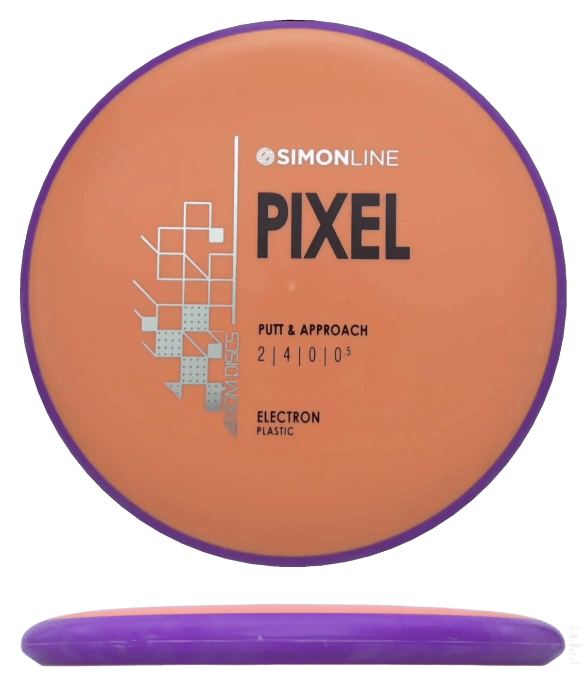 169g - Orange w/ Purple Rim (Black/Silver) Electron Axiom Pixel - Skyline Disc Golf