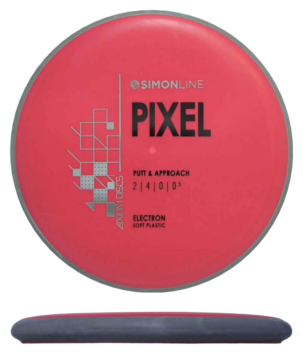 Axiom Pixel - Electron Soft / 174g - Red w/ Gray Marble Rim (Black) - Skyline Disc Golf