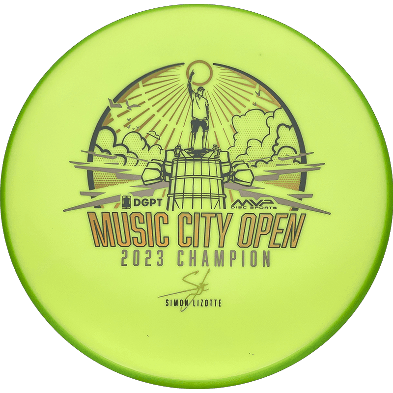 Axiom Proxy Axiom Proxy - Fission - Simon Lizotte Music City Open / 165g - Yellow w/ Lime Green Rim (Music City Open Stamp) - Skyline Disc Golf