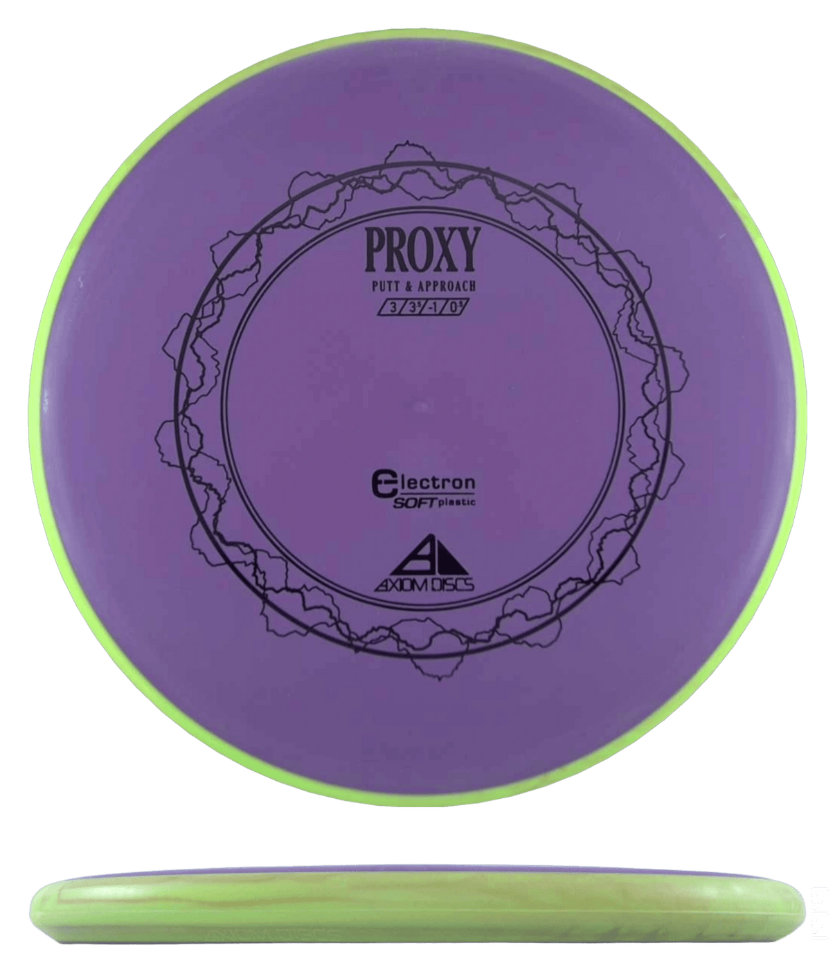 166g - Violet w/ Chartreuse Marble Rim (Black) Electron Soft Axiom Proxy - Skyline Disc Golf