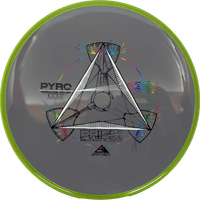 173g - Gray w/ Yellow Green Rim (Rainbow/Chrome) Prism Neutron Axiom Pyro - Skyline Disc Golf