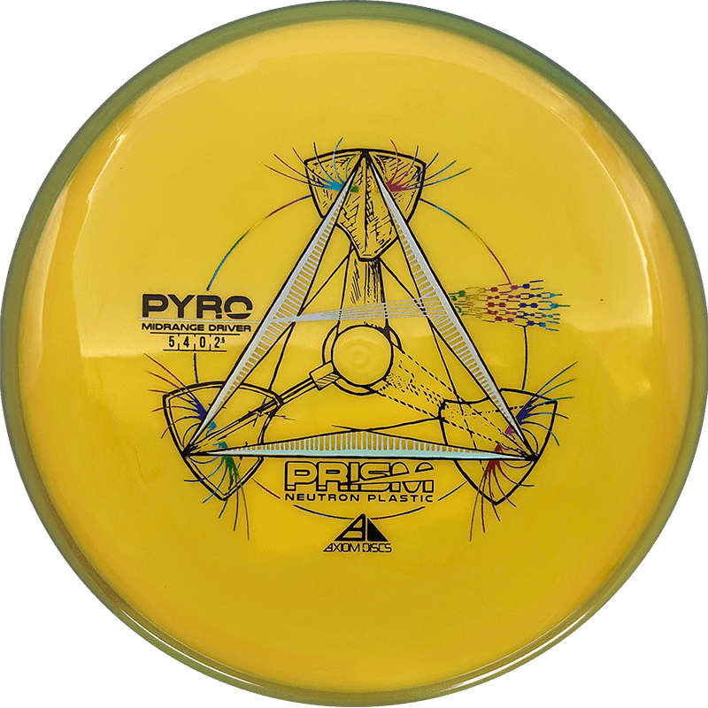 173g - Banana w/ Yellow - ish Rim (Rainbow/Chrome) Prism Neutron Axiom Pyro - Skyline Disc Golf