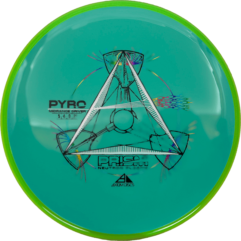 Axiom Pyro - Prism Neutron / 178g - Mint w/ Chartreuse Rim (Rainbow/Chrome) Skyline Disc Golf