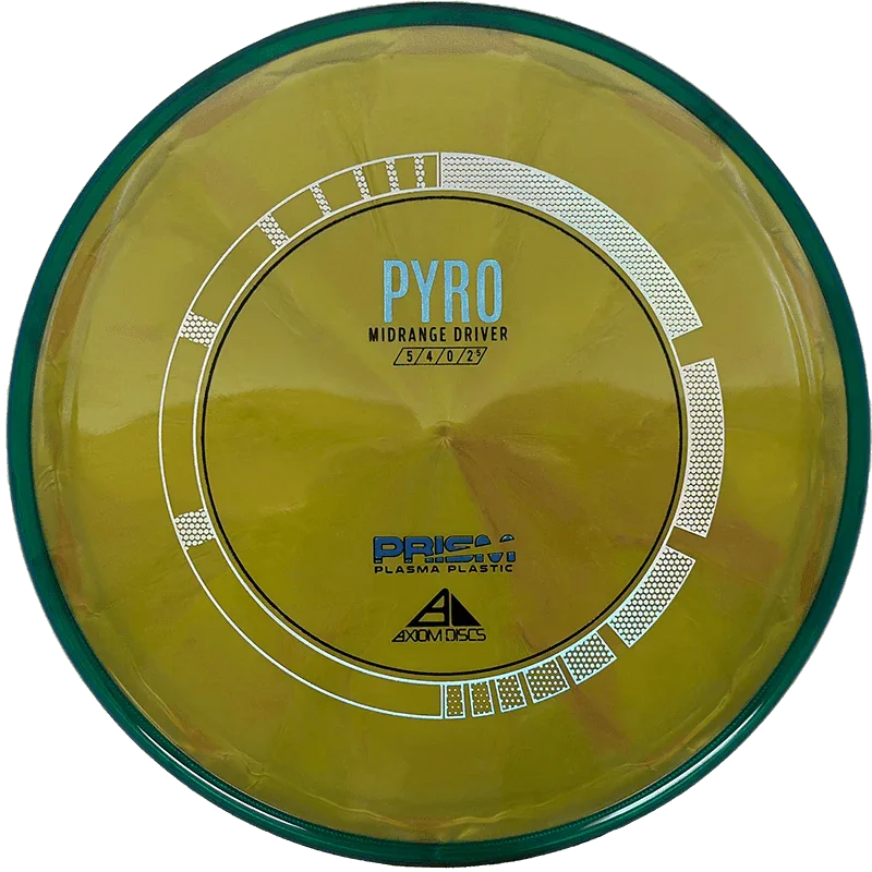Axiom Pyro - Prism Plasma / 177g - Honey Mustard Burst w/ Forest Green Rim (Rainbow/Chrome) Skyline Disc Golf