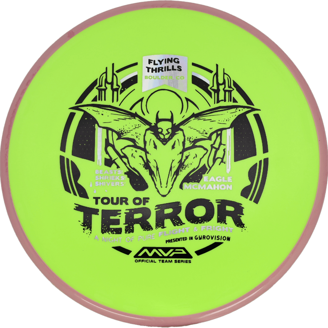 Axiom Pyro Axiom Pyro - Fission - Team Halloween Edition / 177g - Chartreuse w/ Pink Rim (Halloween Stamp) - Skyline Disc Golf