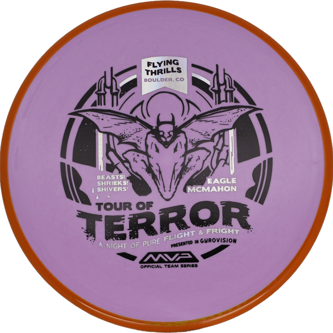 Axiom Pyro Axiom Pyro - Fission - Team Halloween Edition / 177g - Lavender w/ Orange Rim (Halloween Stamp) - Skyline Disc Golf