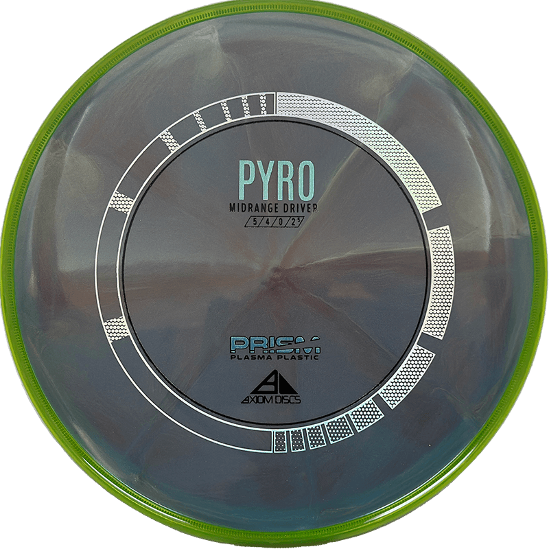 Axiom Pyro Axiom Pyro - Prism Plasma / 177g - Mauve/Gray Burst w/ Yellow Green Rim (Rainbow/Chrome) - Skyline Disc Golf