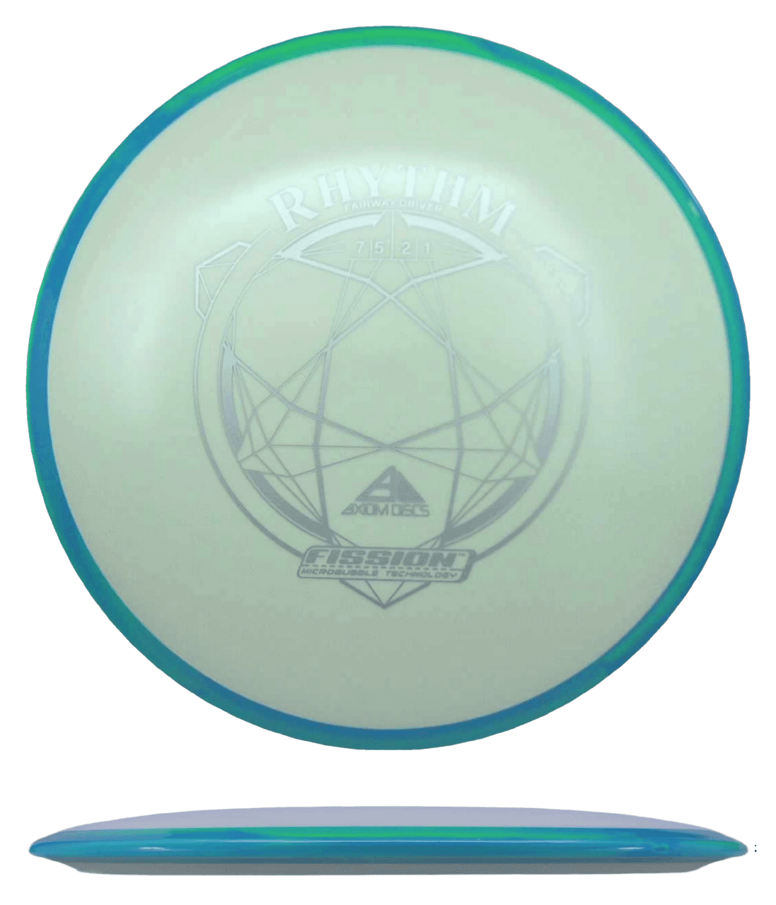 Axiom Rhythm Axiom Rhythm - Fission / 148g - Off-White w/ Blue/Green Marble Rim (Gray) - Skyline Disc Golf