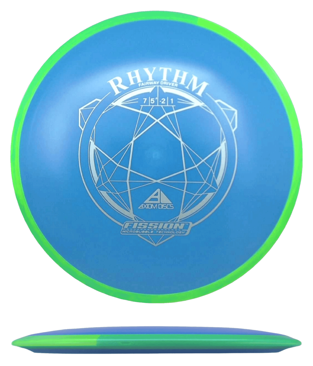 Axiom Rhythm Axiom Rhythm - Fission / 158g - Blue w/ Lemon Lime Marble Rim (Gray) - Skyline Disc Golf