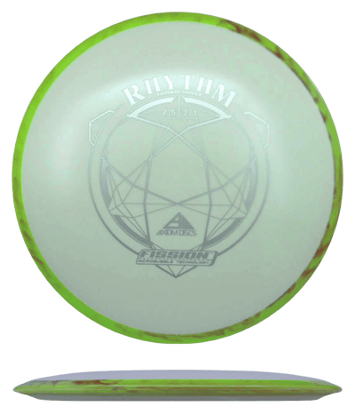 Axiom Rhythm Axiom Rhythm - Fission / 164g - Off-White w/ Chartreuse/Red Marble Rim (Gray) - Skyline Disc Golf