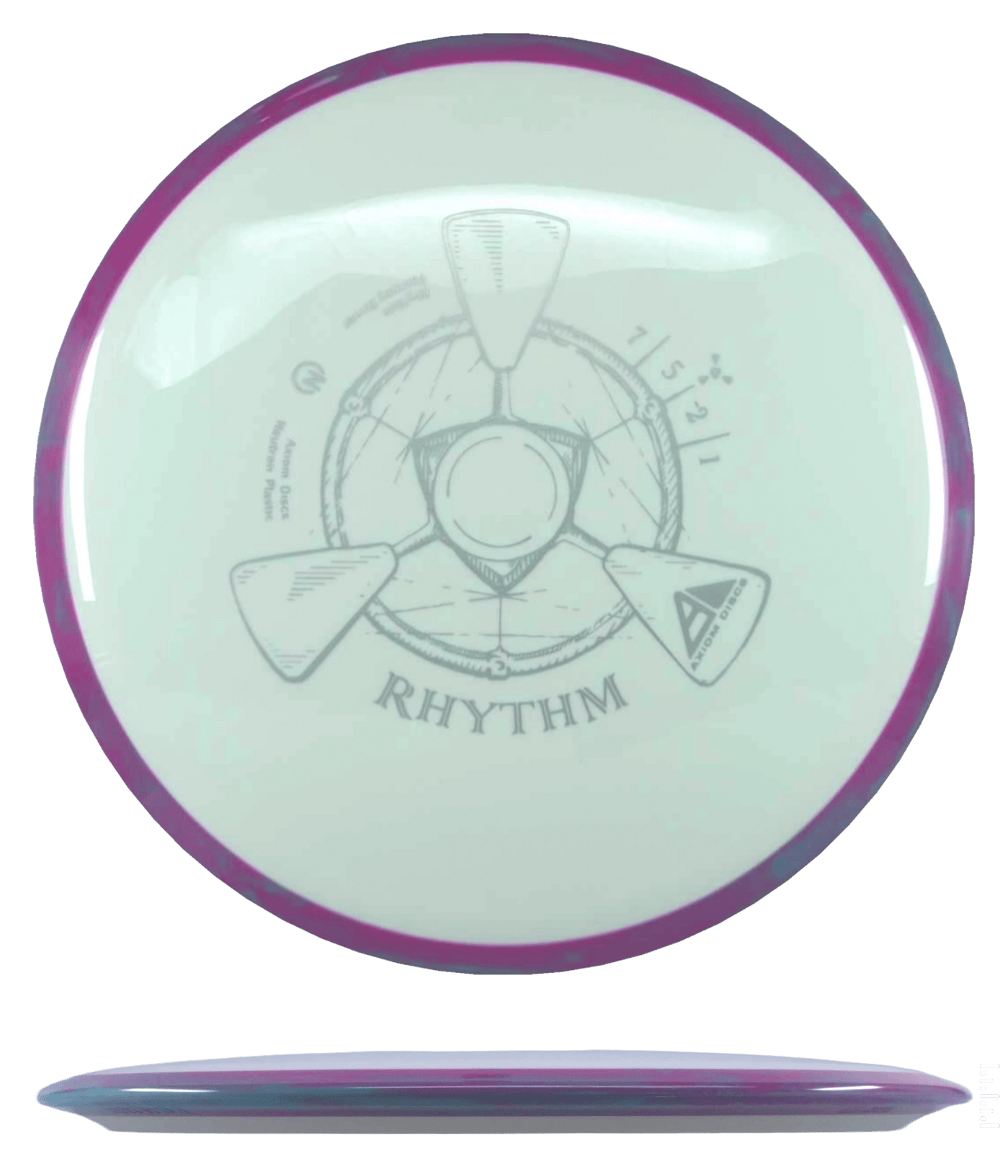 Axiom Rhythm Axiom Rhythm - Neutron / 162g - White w/ Magenta Marble Rim (Silver) - Skyline Disc Golf