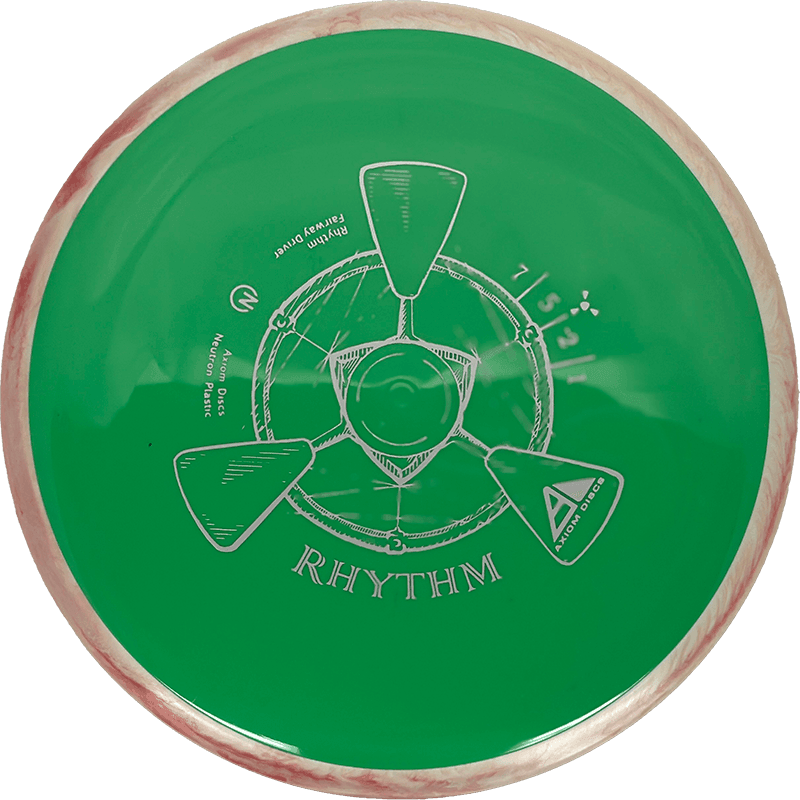173g - Green w/ White/Mauve Marble Rim (Silver) Neutron Axiom Rhythm - Skyline Disc Golf