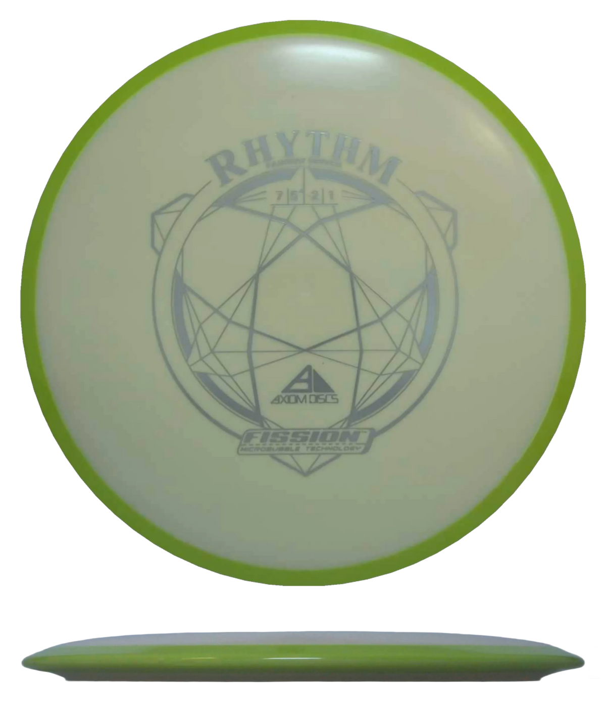 Axiom Rhythm - Fission / 167g - Off-White w/ Chartreuse Rim (Silver) - Skyline Disc Golf