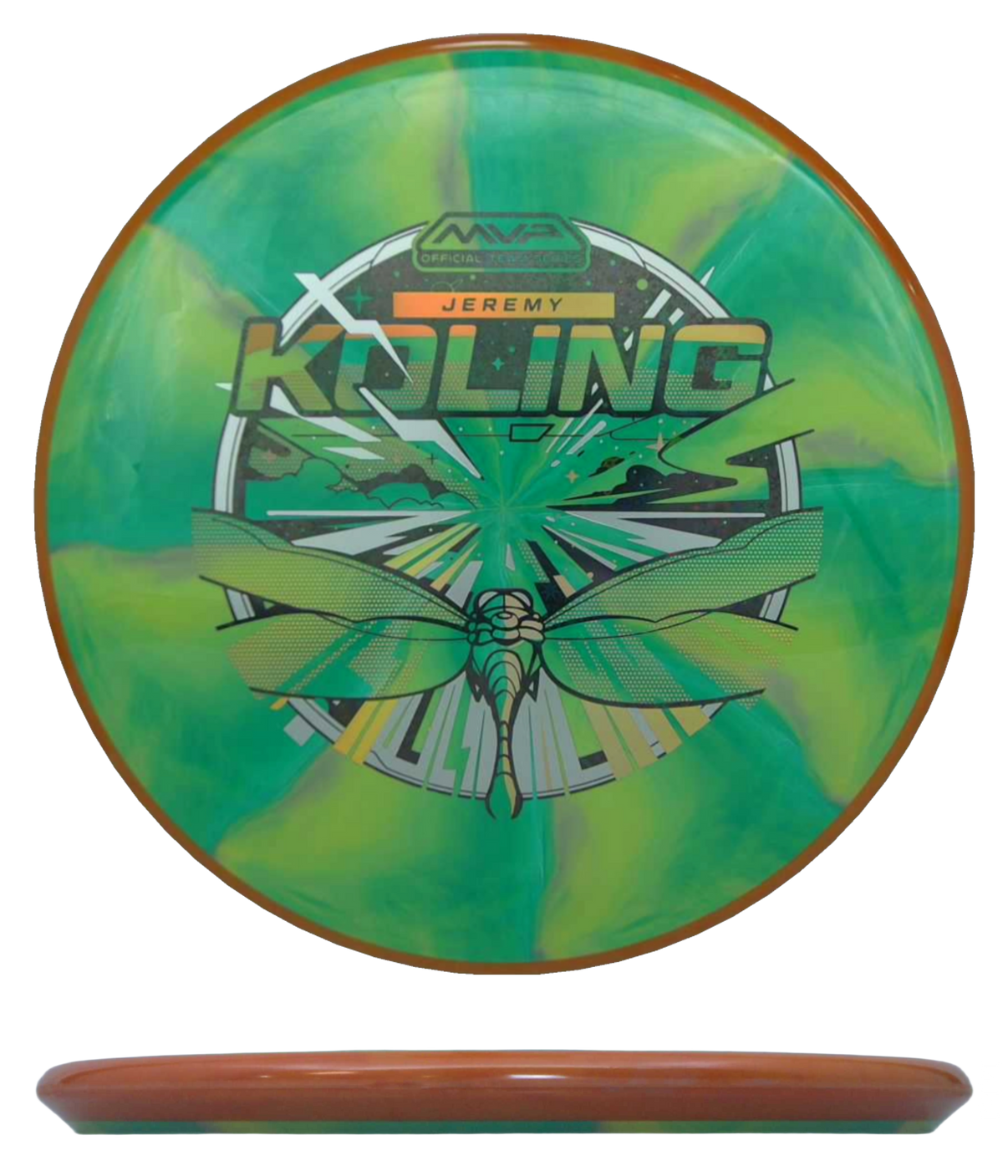 Axiom Tempo - Cosmic Neutron - Jeremy Koling Tour Series / 174g - Yellow/Green Burst w/ Orange Rim (Special Edition) Skyline Disc Golf