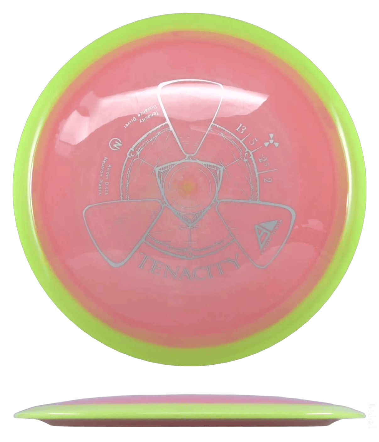 174g - Melon w/ Yellow Rim (Silver) Neutron Axiom Tenacity - Skyline Disc Golf