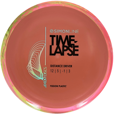 Axiom Time-Lapse Axiom Time-Lapse - Fission / 159g - Red-ish w/ Pink/Dirty Yellow Marble Rim (Chrome) - Skyline Disc Golf