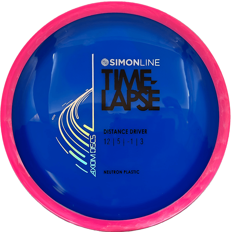 Axiom Time-Lapse Axiom Time-Lapse - Neutron / 175g - Blue w/ Hot Pink Marble Rim (Chrome) - Skyline Disc Golf