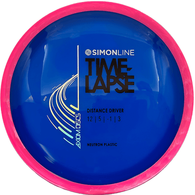 Axiom Time-Lapse Axiom Time-Lapse - Neutron / 175g - Blue w/ Hot Pink Marble Rim (Chrome) - Skyline Disc Golf