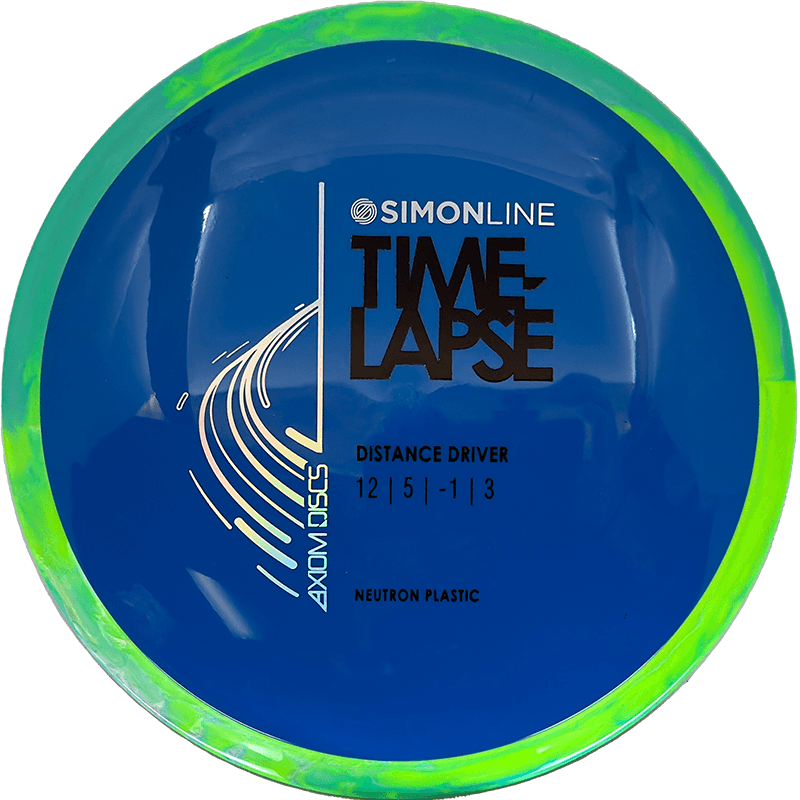 Axiom Time-Lapse Axiom Time-Lapse - Neutron / 175g - Blue w/ Lemon Lime Marble Rim (Chrome) - Skyline Disc Golf