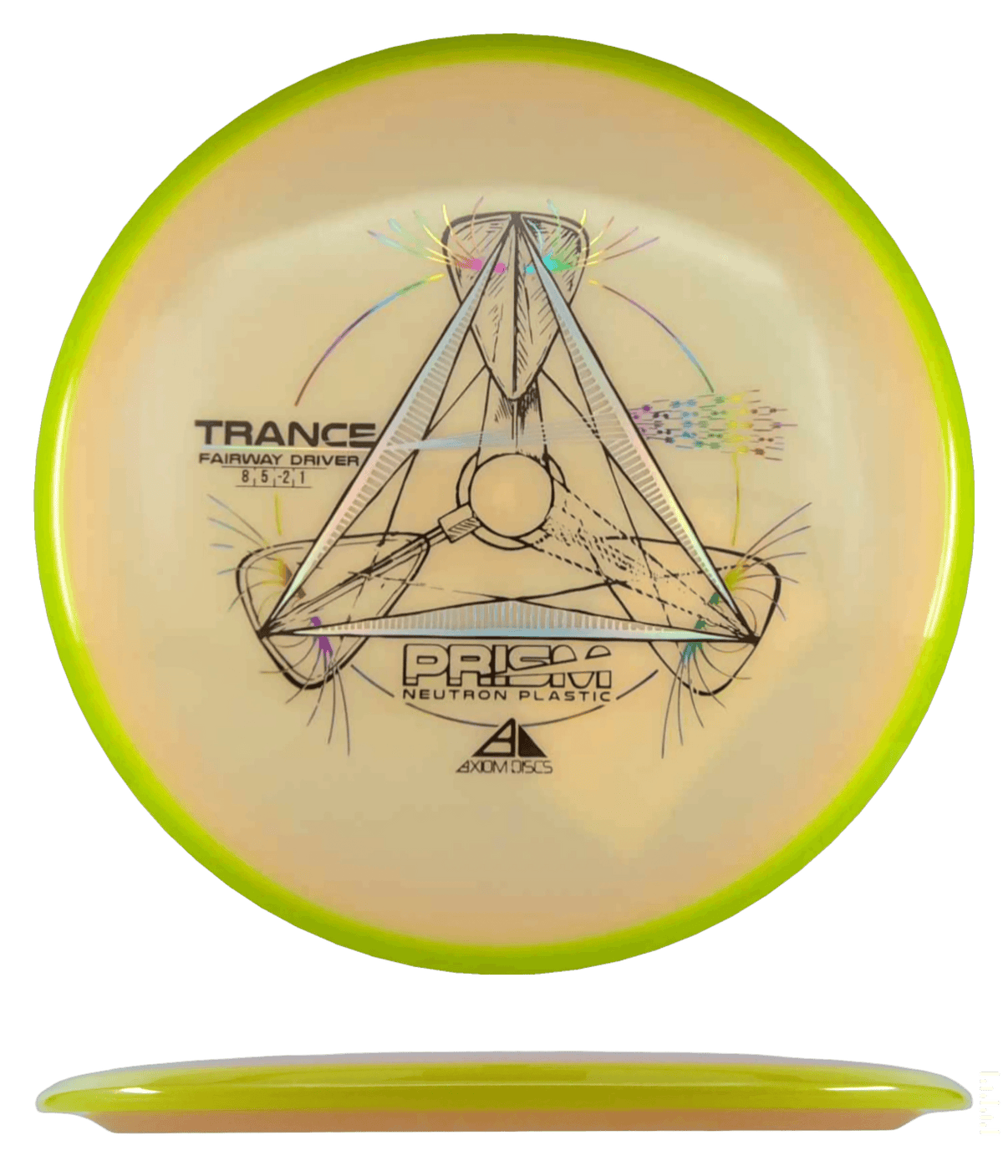 Axiom Trance - Prism Neutron / 172g - Peach w/ Yellow Rim (Chrome) - Skyline Disc Golf