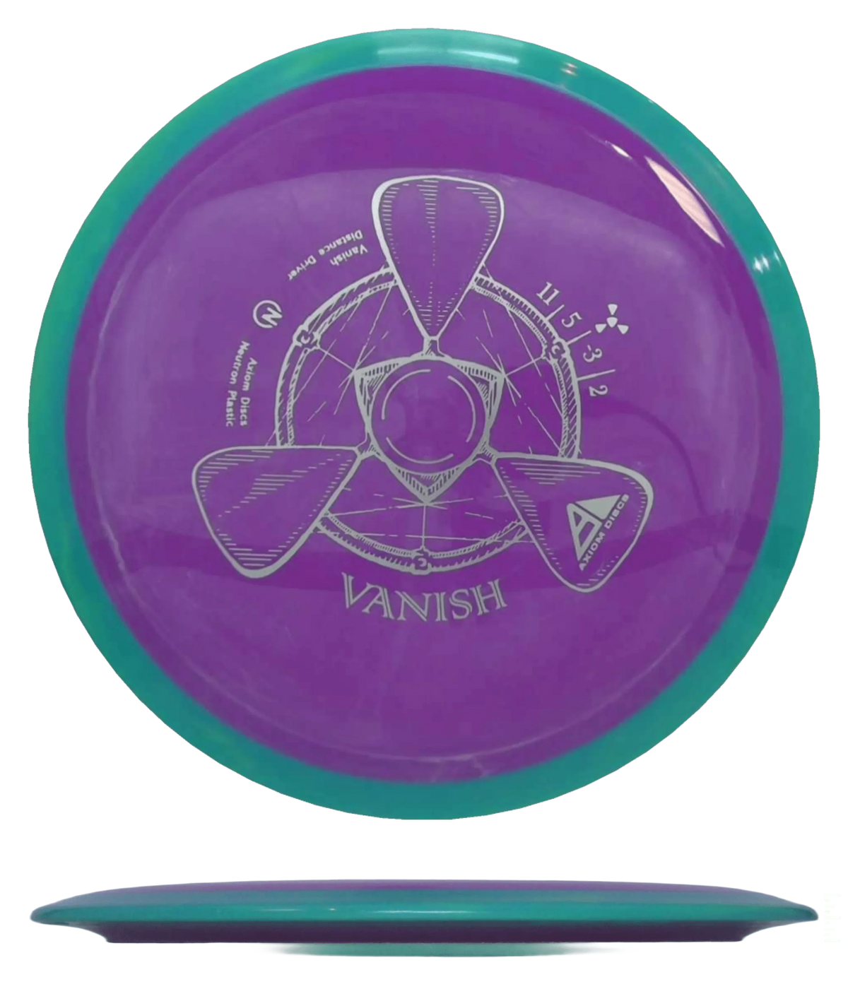 Axiom Vanish - Neutron / 168g - Purple Magenta Swirl w/ Seafoam Rim (Silver) Skyline Disc Golf