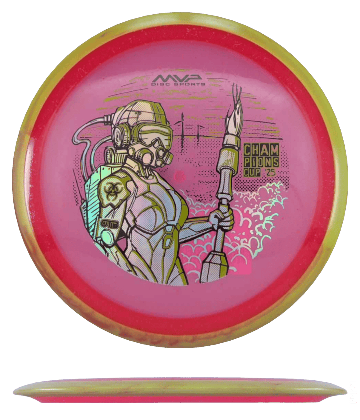 172g - Red w/ Mustard Marble Rim (OTB Champions Cup) Particle Proton Axiom Virus - Skyline Disc Golf