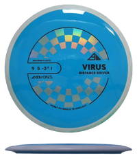 Axiom Virus - Neutron / 167g - Sky Blue w/ White Marble Rim (Black/Chrome) - Skyline Disc Golf