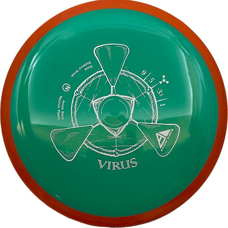 Axiom Virus Axiom Virus - Neutron / 166g - Green w/ Orange Rim (Gray) - Skyline Disc Golf