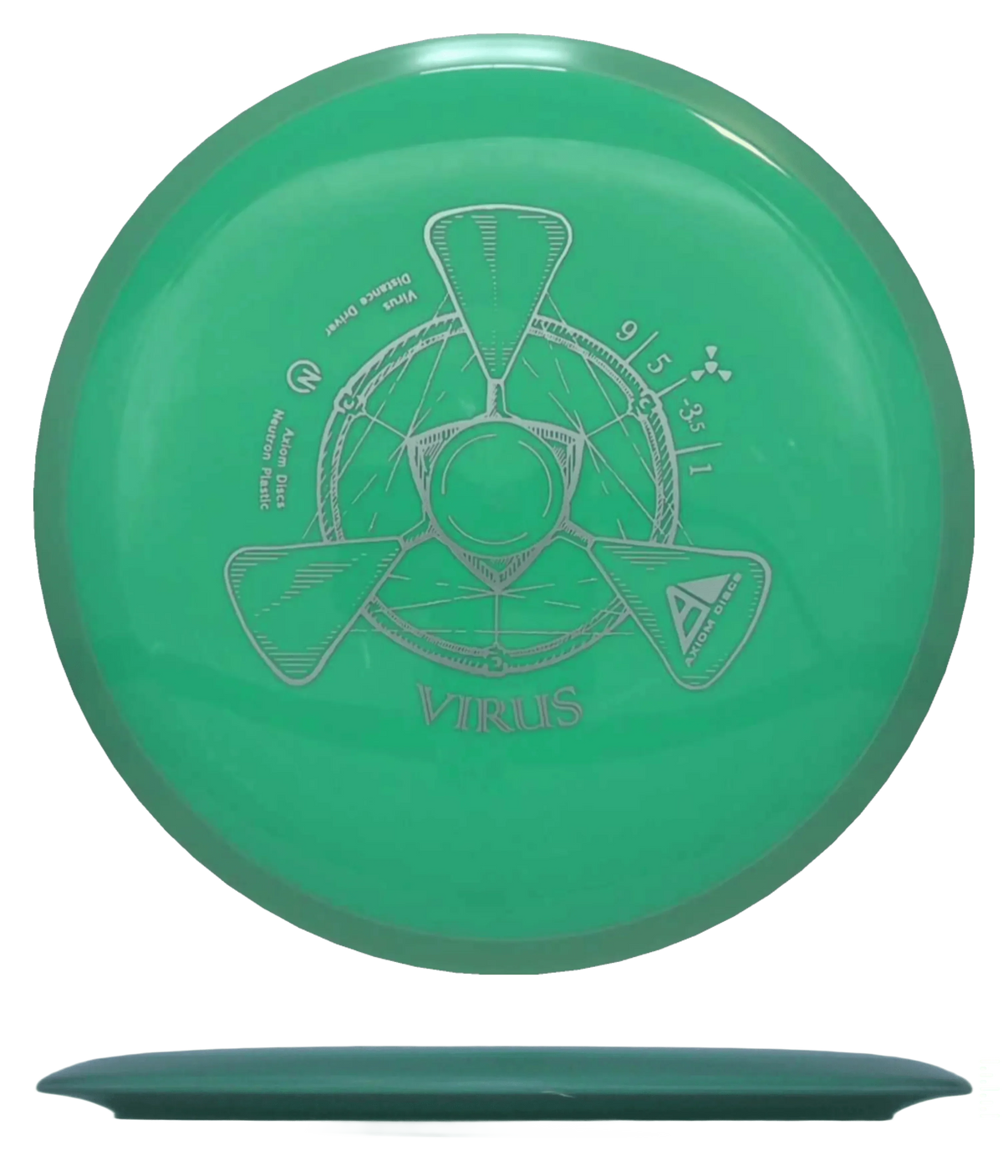 Axiom Virus - Neutron / 174g - Mint w/ Mint Rim (Silver) Skyline Disc Golf