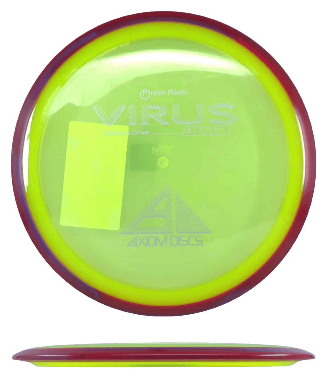 Axiom Virus Axiom Virus - Proton / 159g - Yellow w/ Magenta/Red Marble Rim (Gray) - Skyline Disc Golf