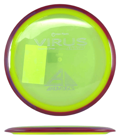 Axiom Virus Axiom Virus - Proton / 159g - Yellow w/ Magenta/Red Marble Rim (Gray) - Skyline Disc Golf