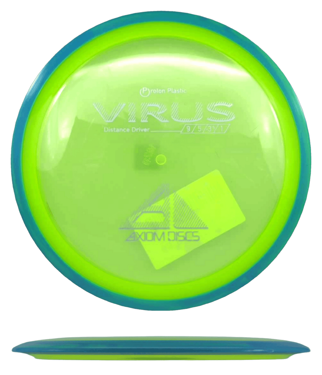 Axiom Virus Axiom Virus - Proton / 162g - Chartreuse w/ Sky Blue Rim (Gray) - Skyline Disc Golf