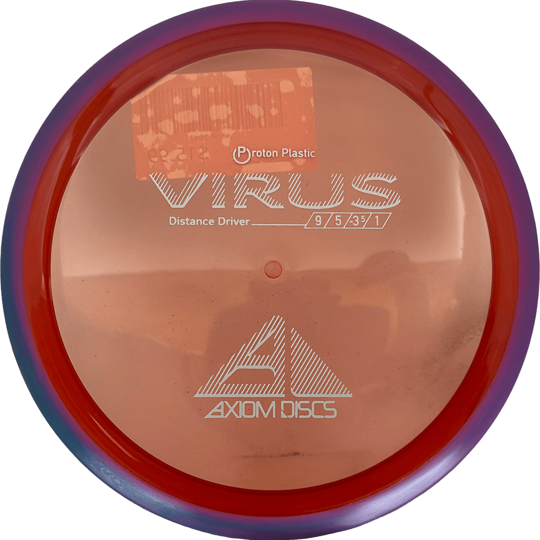 Axiom Virus Axiom Virus - Proton / 162g - Red w/ Magenta/Blue Marble Rim (Gray) - Skyline Disc Golf