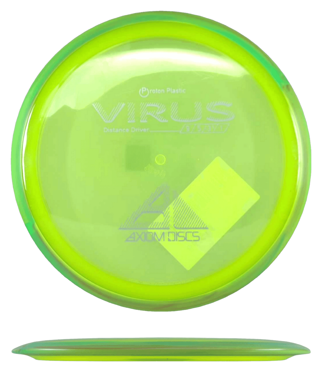 Axiom Virus Axiom Virus - Proton / 164g - Yellow w/ Lemon Lime Marble Rim (Gray) - Skyline Disc Golf