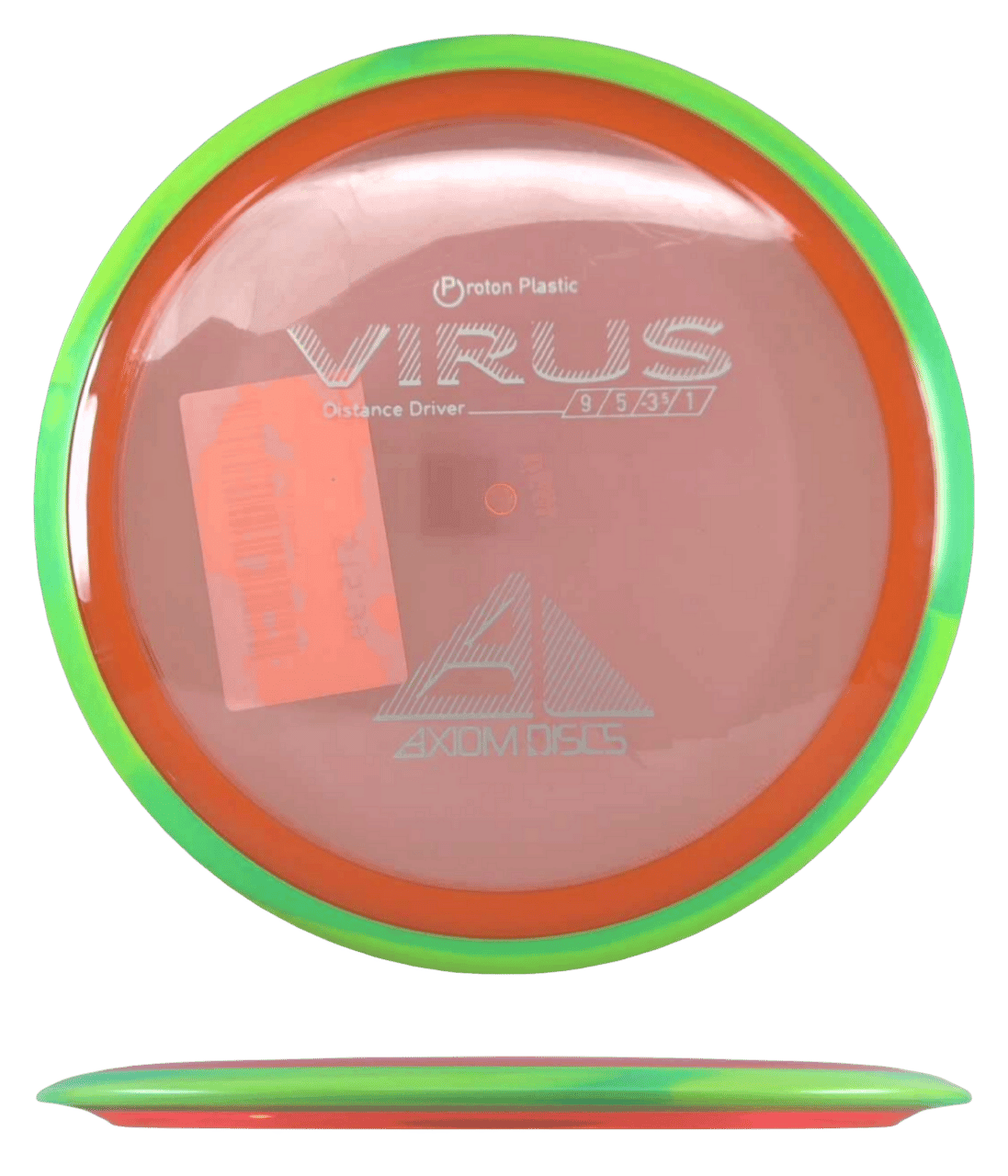 Axiom Virus Axiom Virus - Proton / 169g - Orange w/ Green Marble Rim (Gray) - Skyline Disc Golf