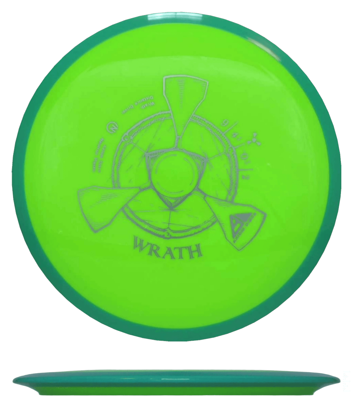 159g - Chartreuse w/ Green Rim (Silver) Neutron Axiom Wrath - Skyline Disc Golf