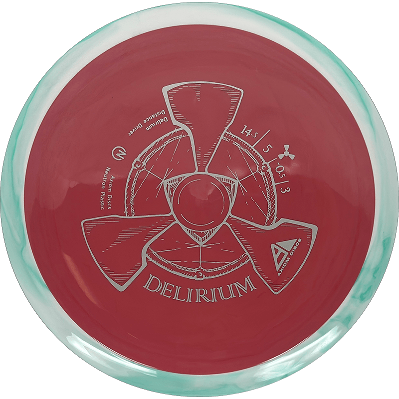 Axiom Delirium Axiom Delirium - Neutron / 174g - Pastel Red w/ Teal Marble Rim (Gray) - Skyline Disc Golf