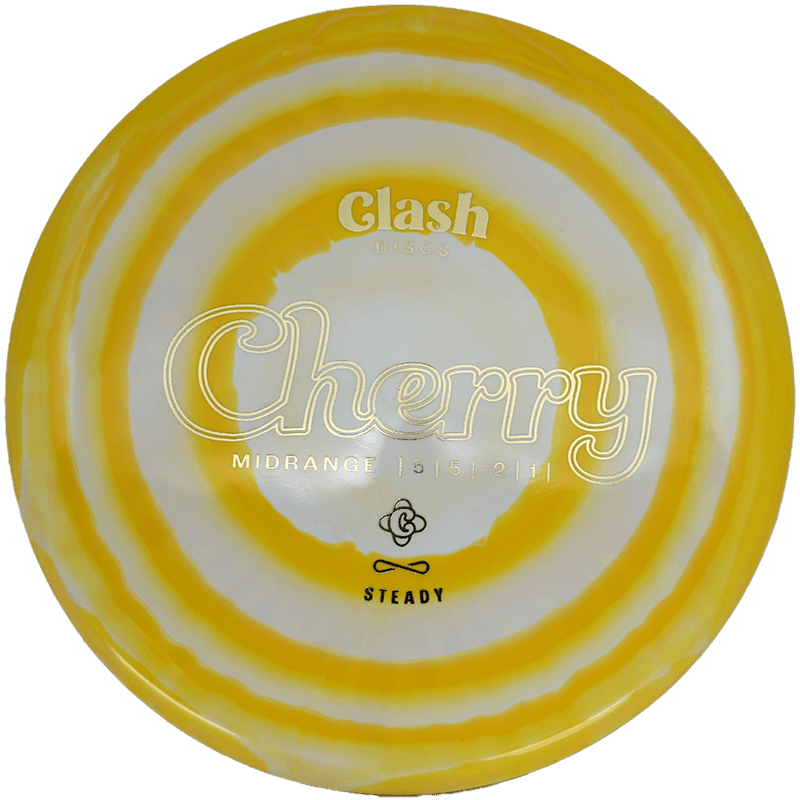 176g - Yellow Swirl (Gold) Steady Ring Clash Discs Cherry - Skyline Disc Golf