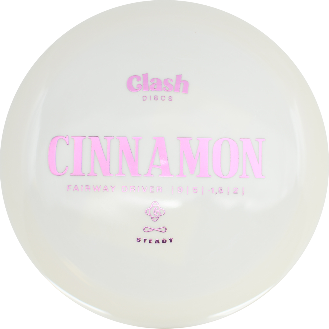 Clash Discs Cinnamon Clash Discs Cinnamon - Steady / 174g - White (Pink Foil) - Skyline Disc Golf