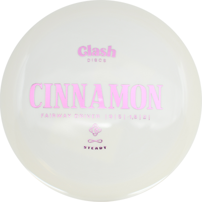 Clash Discs Cinnamon Clash Discs Cinnamon - Steady / 174g - White (Pink Foil) - Skyline Disc Golf