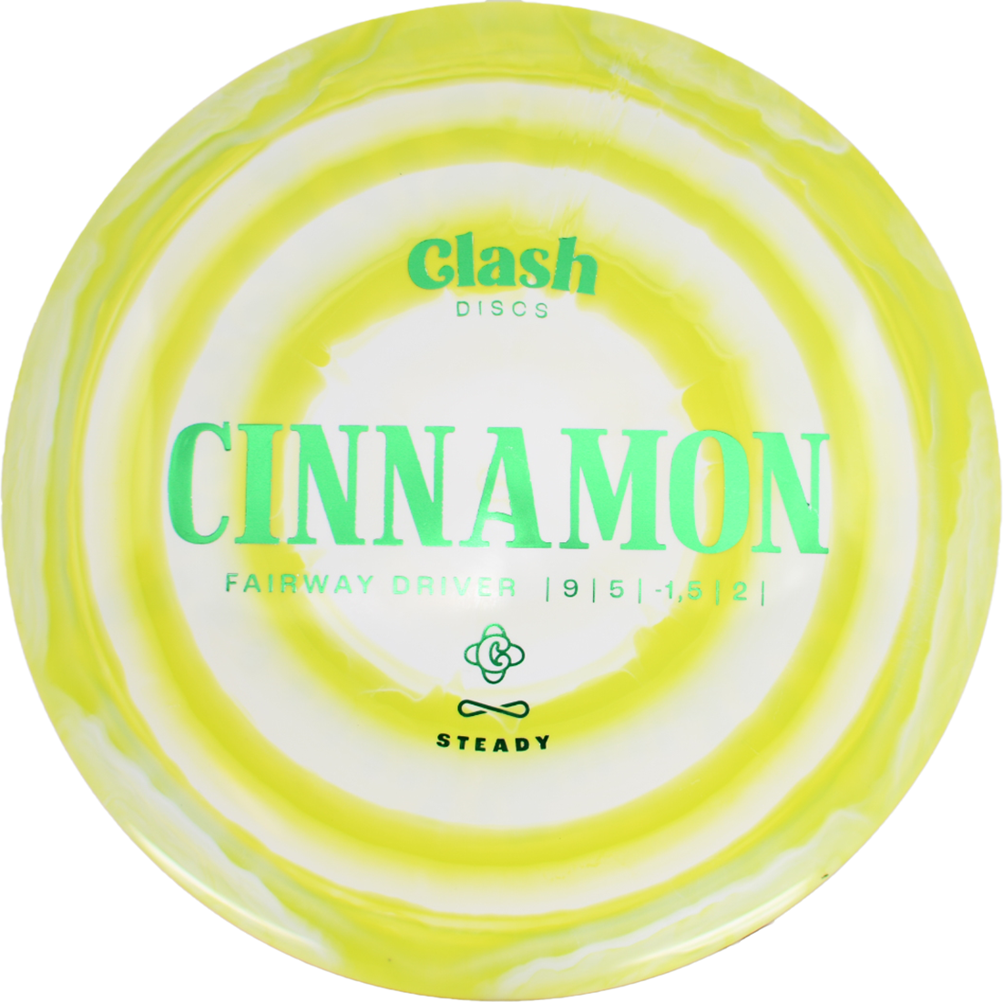 Clash Discs Cinnamon Clash Discs Cinnamon - Steady Ring / 174g - Chartreuse Swirl (Green Foil) - Skyline Disc Golf