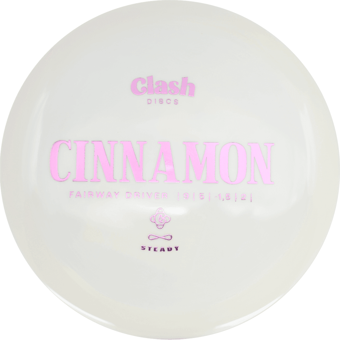 174g - White (Pink Foil) Steady Clash Discs Cinnamon - Skyline Disc Golf