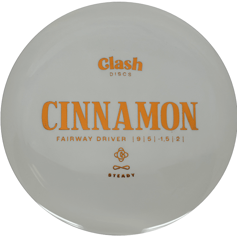 Clash Discs Cinnamon Clash Discs Cinnamon - Steady / 174g - White (Orange Foil) - Skyline Disc Golf