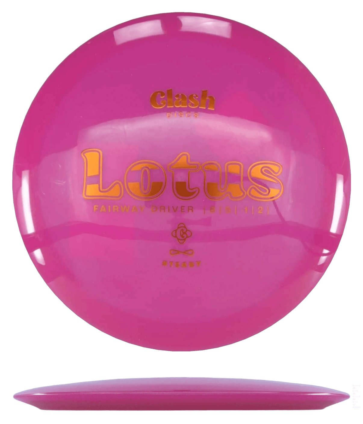 175g - Pink (Orange Foil) Steady Clash Discs Lotus - Skyline Disc Golf