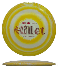 171g - Yellow Swirl (Red Foil) Steady Ring Clash Discs Millet - Skyline Disc Golf