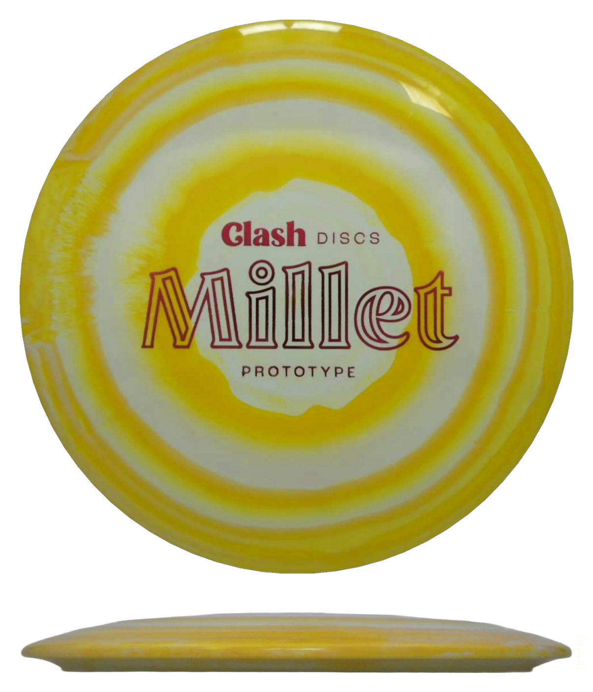Clash Discs Millet - Steady Ring / 177g - Yellow Swirl (Red Foil) - Skyline Disc Golf
