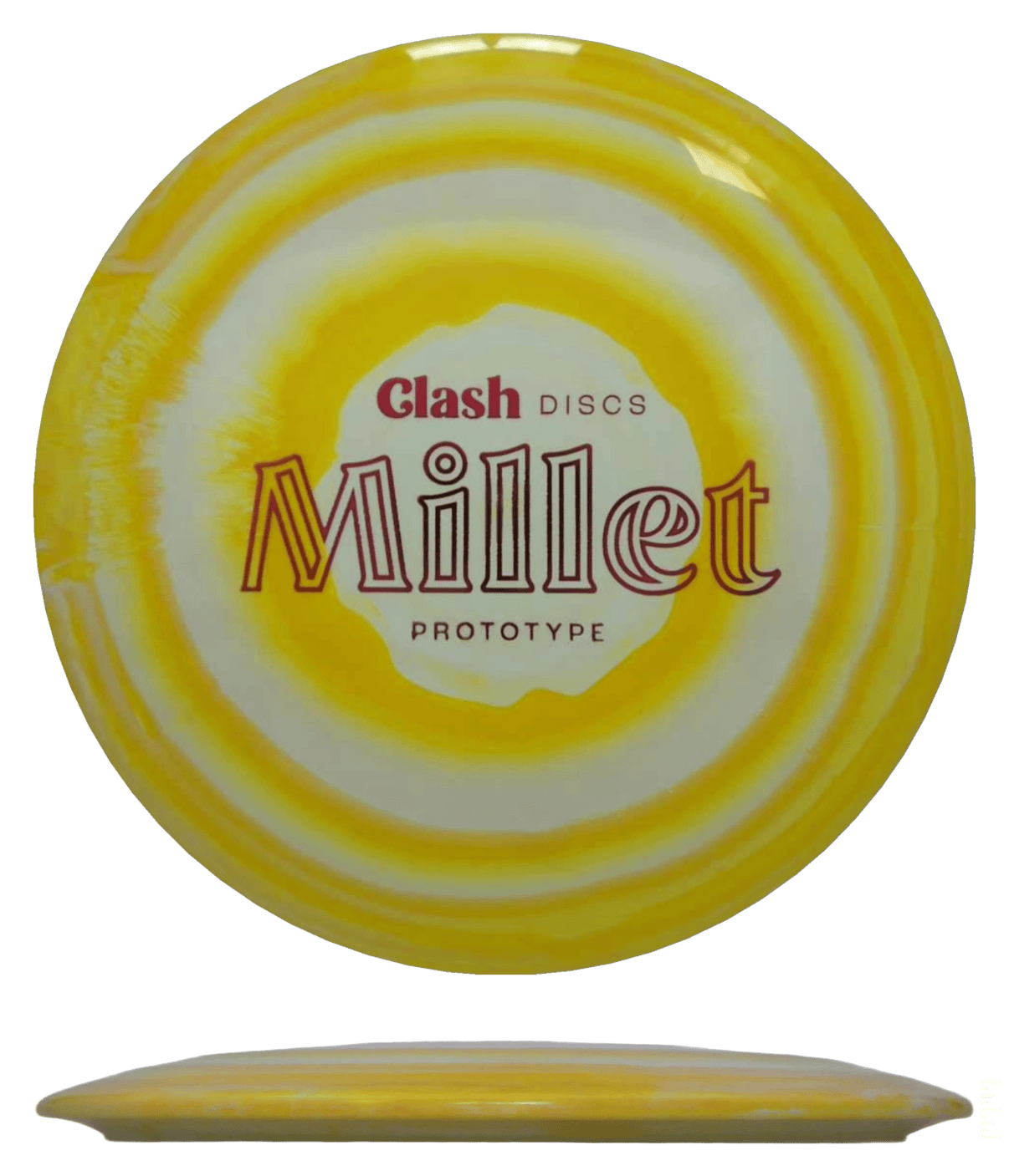 Clash Discs Millet - Steady Ring / 177g - Yellow Swirl (Red Foil) - Skyline Disc Golf