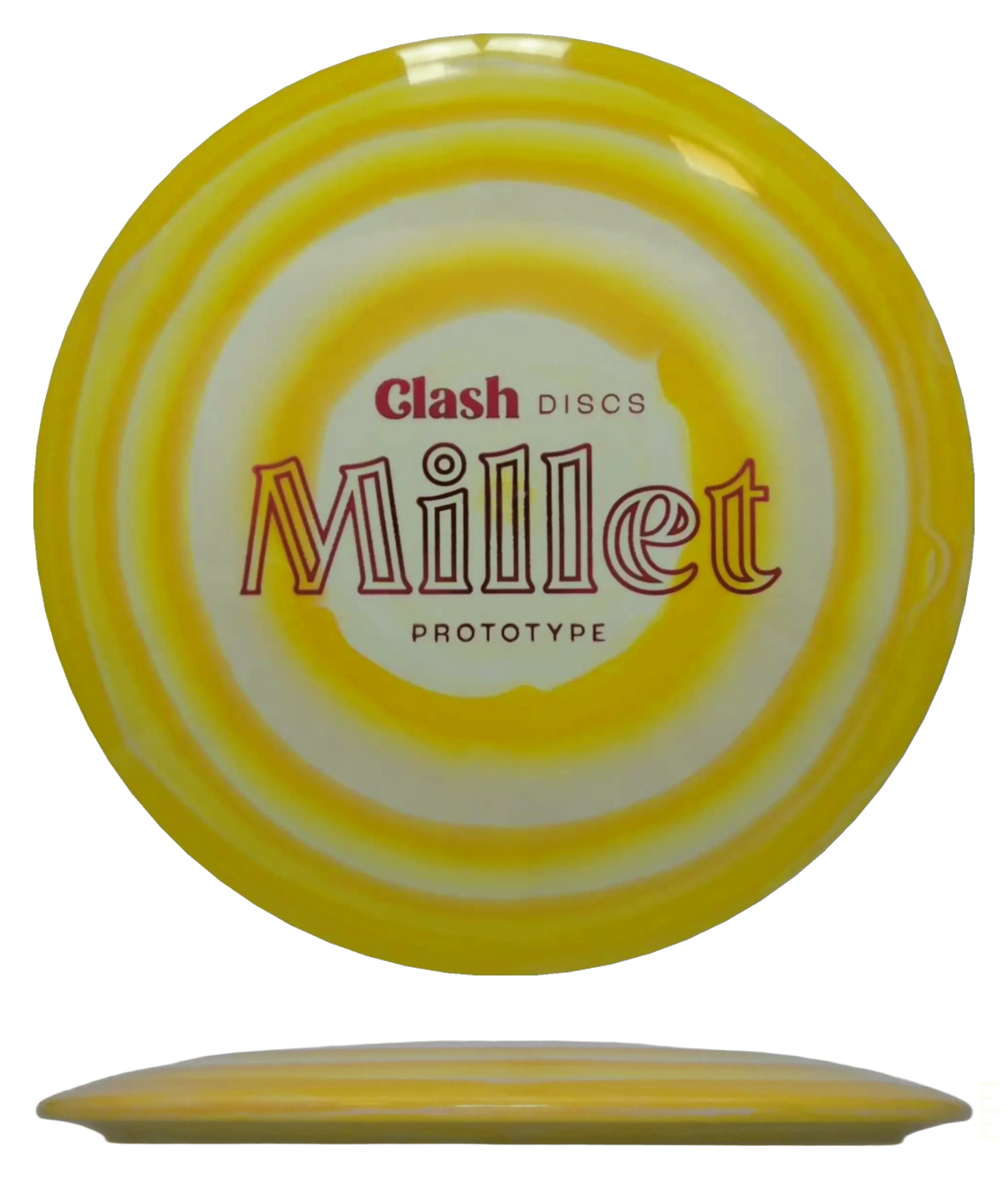 Clash Discs Millet - Steady Ring / 175g - Yellow Swirl (Red Foil) - Skyline Disc Golf