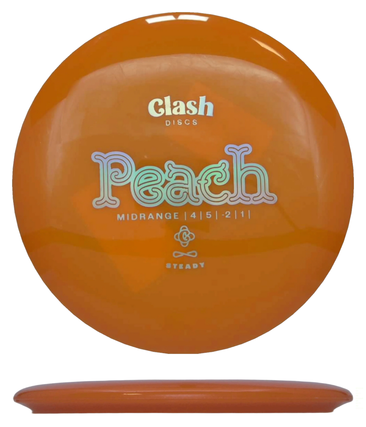 Clash Discs Peach - Steady / 174g - Orange (Chrome) *007* - Skyline Disc Golf